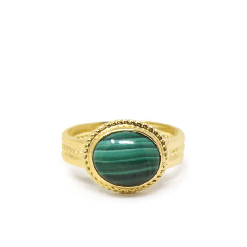 Fascetta Gold-Plated Malachite Ring image