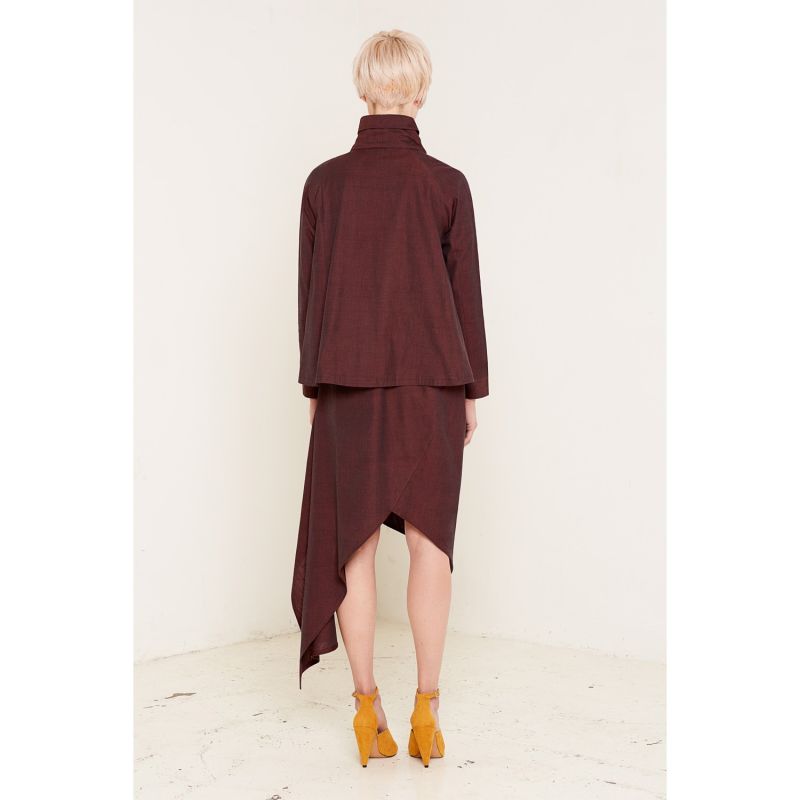 Bow Organic Cotton Alexandra Shirt Burgundy image