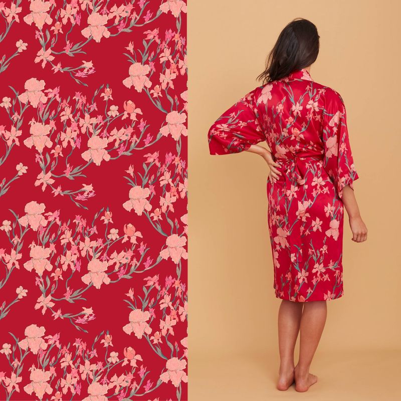 Scarlet Silk Kimono Robe image