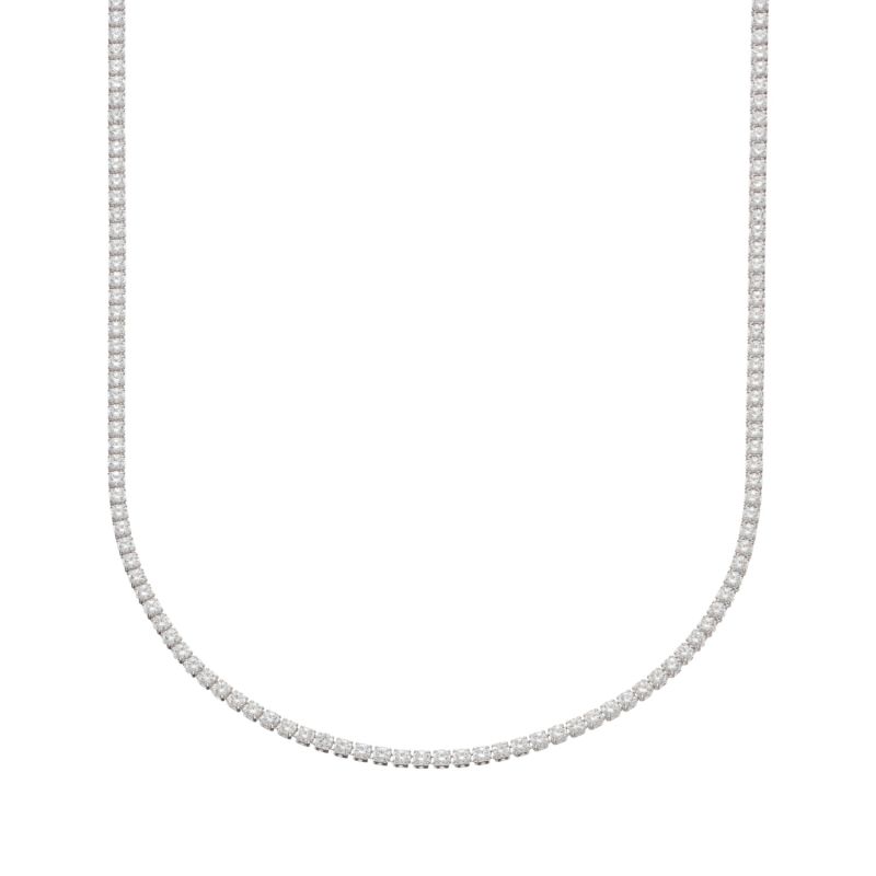 Silver Slim Classic Tennis Chain Necklace image
