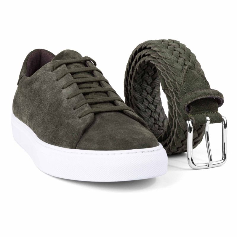 Braided Suede Belt Green Giuseppe image