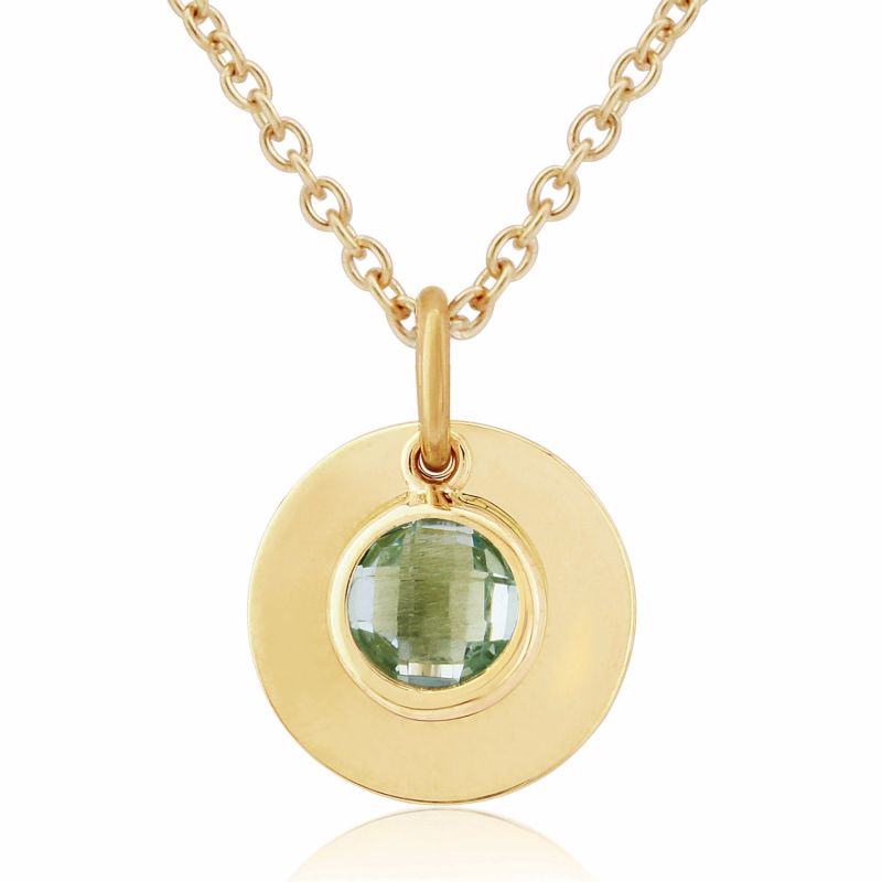 Bali 9Ct Gold August Birthstone Necklace Green Amethyst image