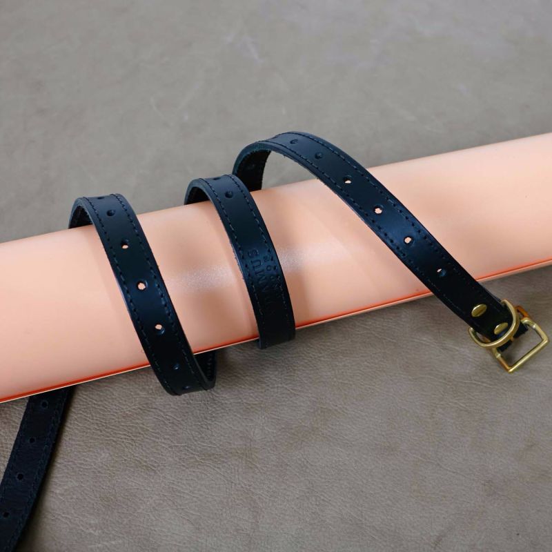 Carnaby Black Leather Skinny Belt image