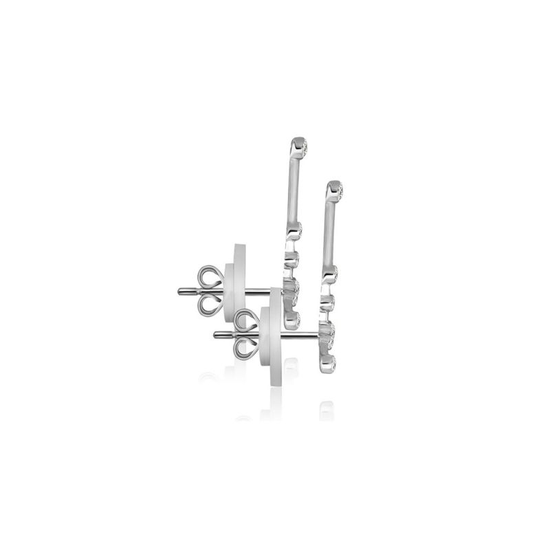 Pisces Zodiac Constellation Earring 18K White Gold & Diamond image