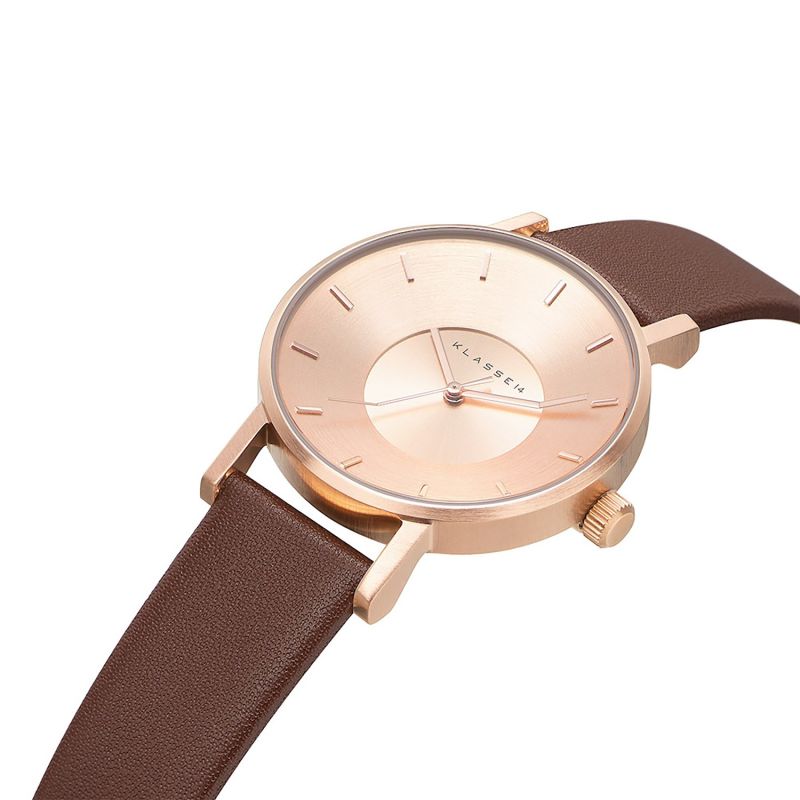 Volare Rose Gold Brown Leather 36Mm image