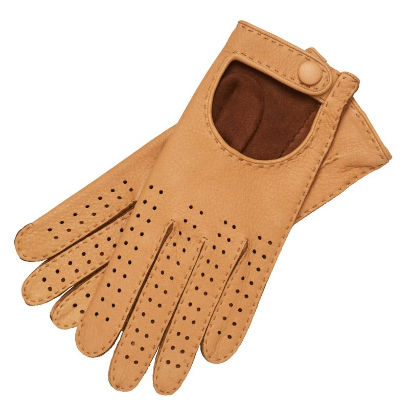 Monza - Men's Hand Sewn Deerskin Driving Gloves In Natural image