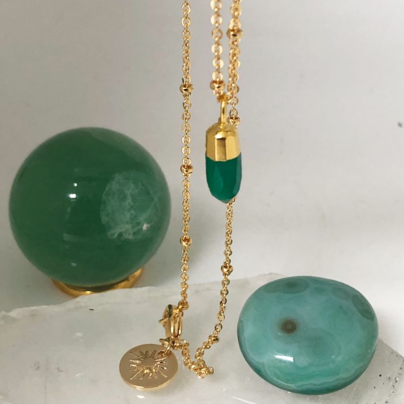 Mini Point Green Onyx Necklace image