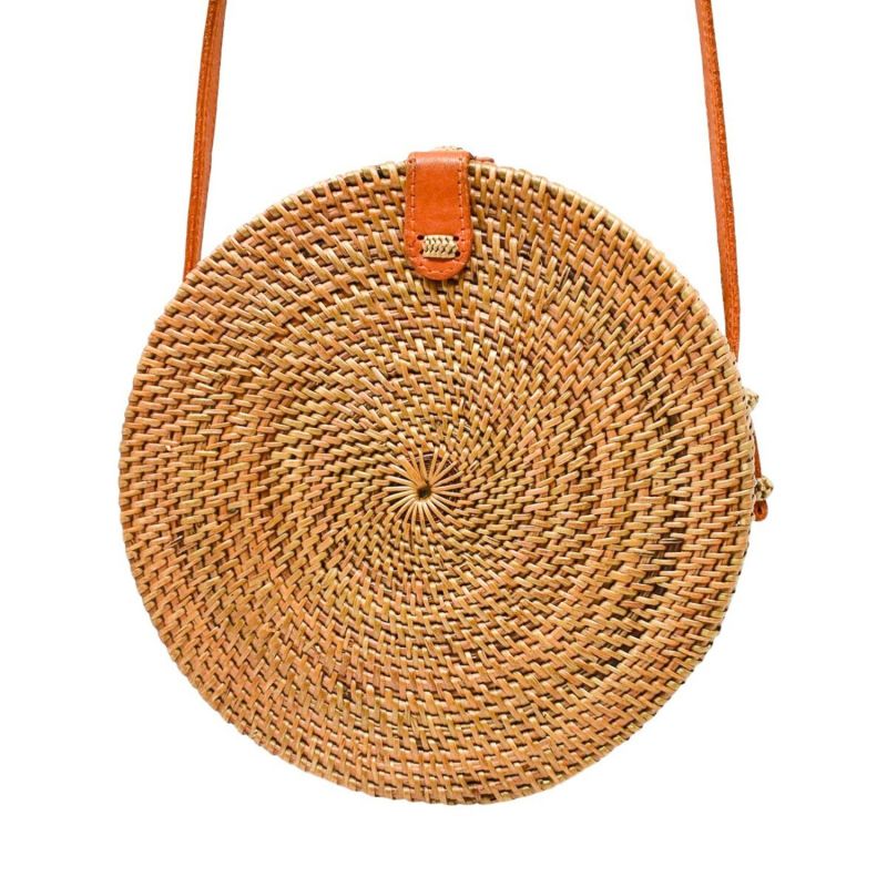 Camilla Rattan Bag - Nantucket Navy Stripe image