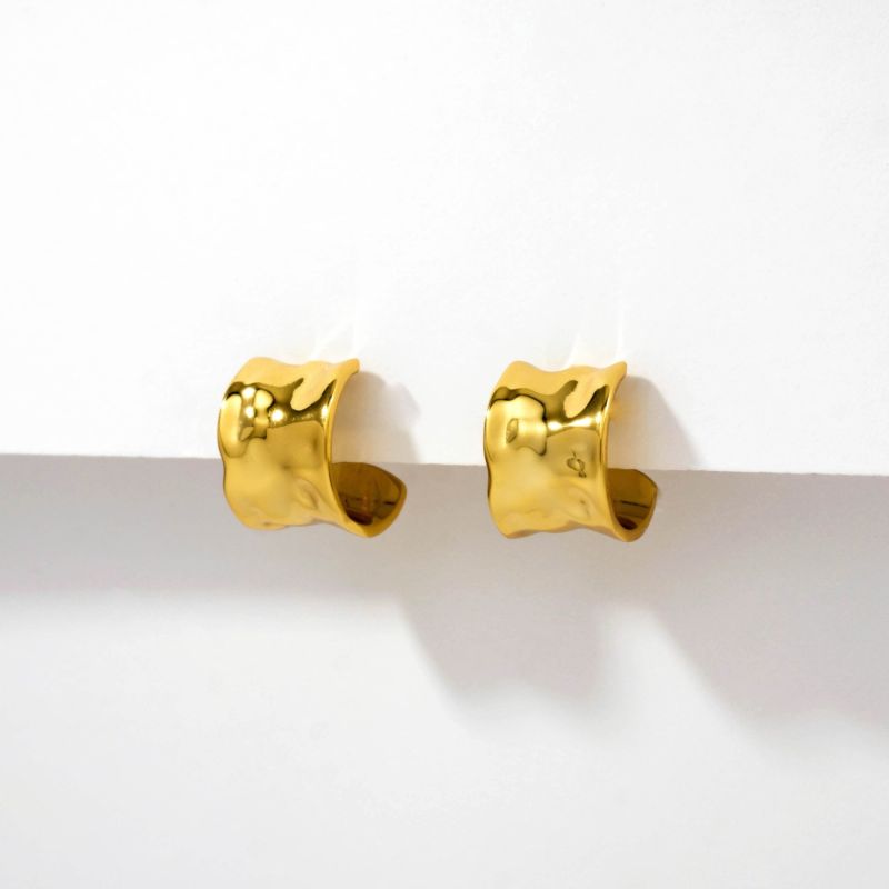 Ripples Studs Gold Earrings image