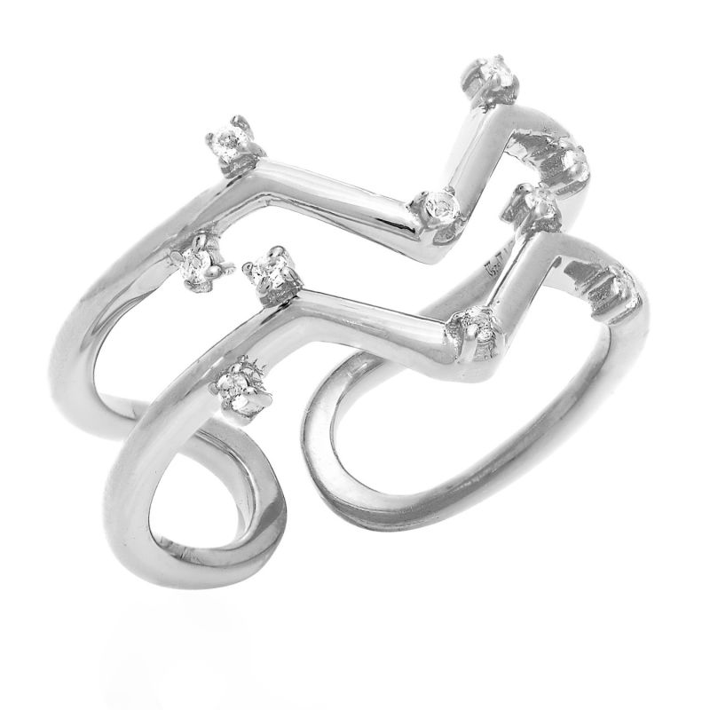 Amelie Silver White Topaz Gemstones Ring image
