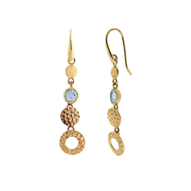 Lakshmi Gold Vermeil Statement Drop Earrings - Blue Topaz image