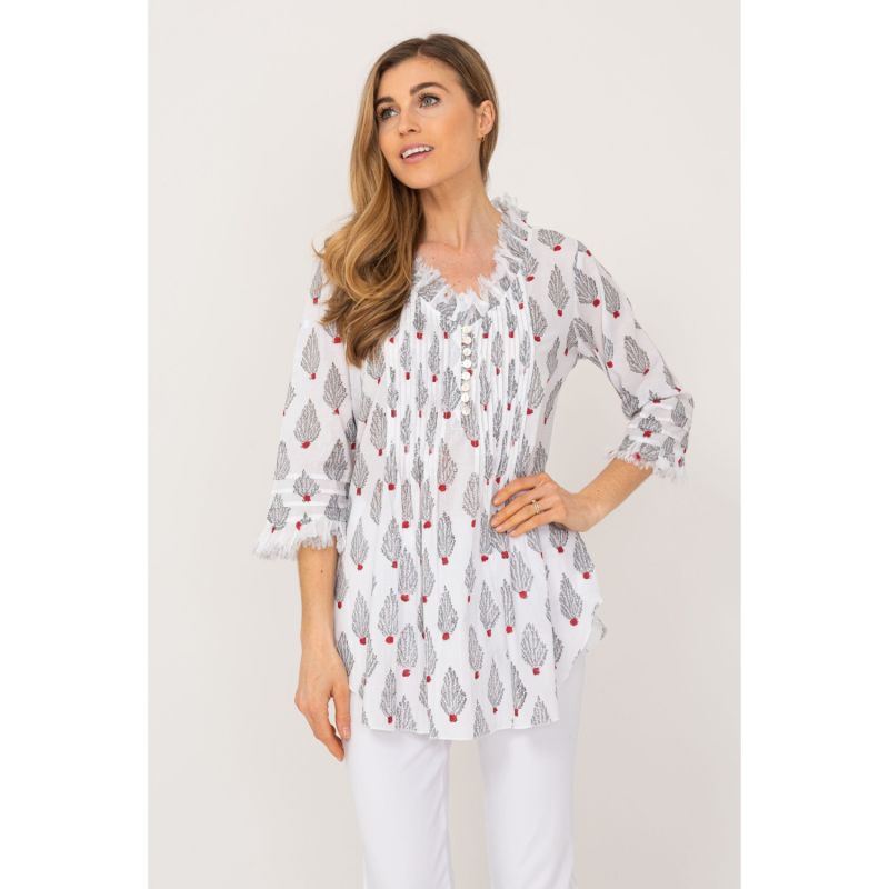 Sophie Cotton Blouse Grey Coral image