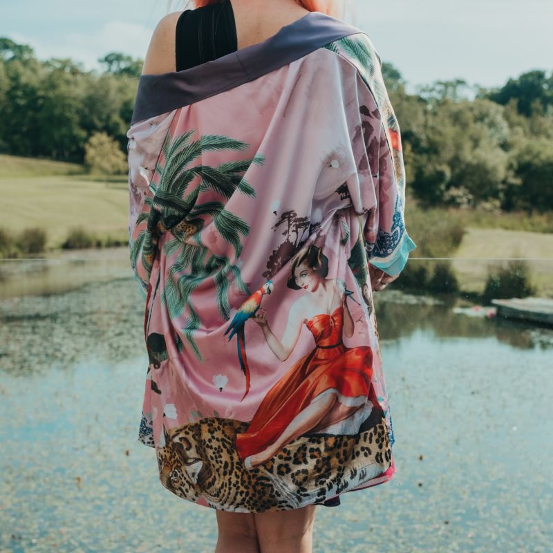 Mary Pink Silk Kimono image