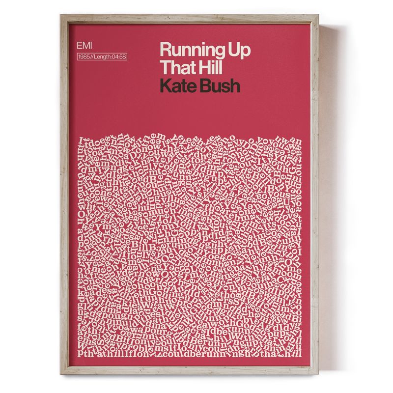 Running Up That Hill - Kate Bush - Song Lyric Print - A0 image