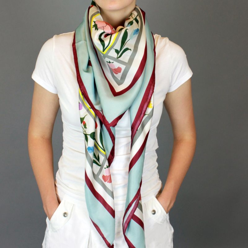 Silk Scarf With Backyard Flowers image