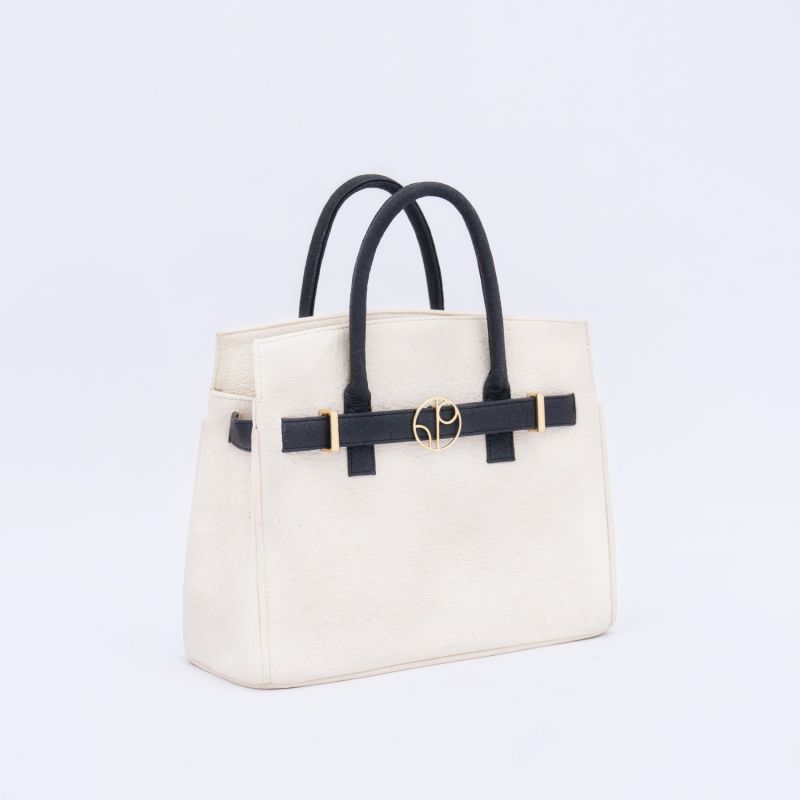 Sydney Piñatex Handbag In Latte White image