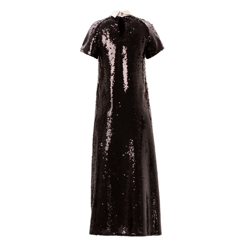 Long black sale sequin evening dress