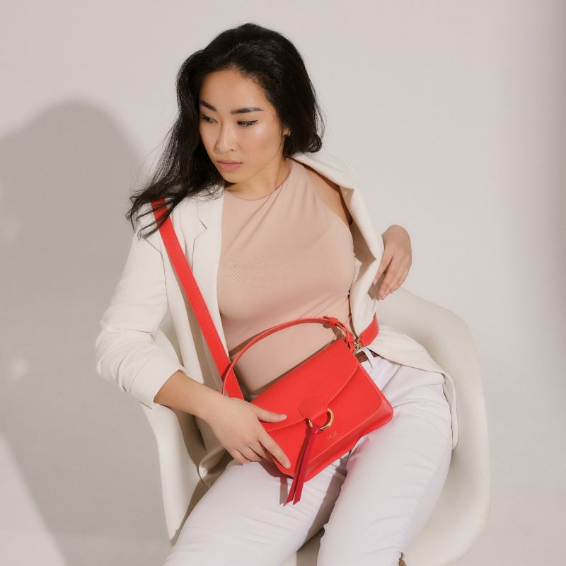 Salma Saddle Crossbody Bag Coral image