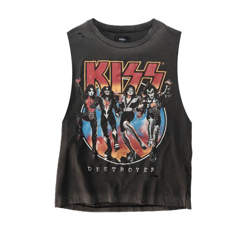 Kiss - Destroyer - Vintage Band Tank - Heavy Relic Black image