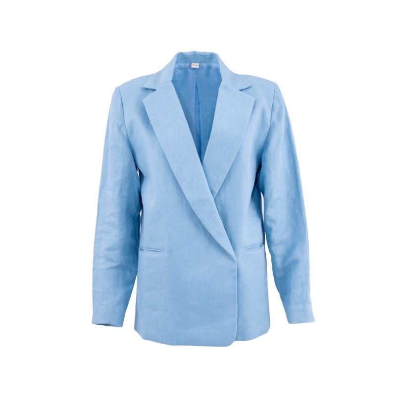 Havana Oversized Linen Blazer In Sommerhus Blue image