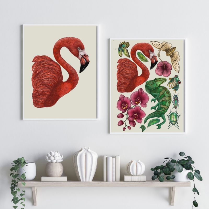 Antique Flamingo Ii Fine Art Print - A4 image