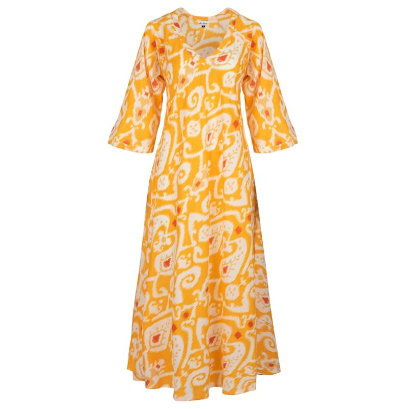 Anna Cotton Dress- Yellow & Orange image