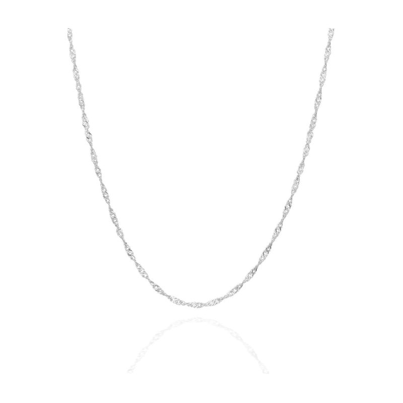 Twisted Curb Singapore Sterling Silver Chain Adjustable Size Silver Spero London Wolf & Badger