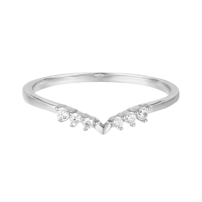 Hearty Heart Stacking Band White Gold Vermeil image