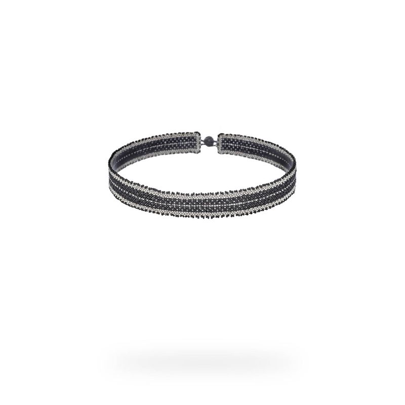 Mini Choker - Black Crystal, Platinum image