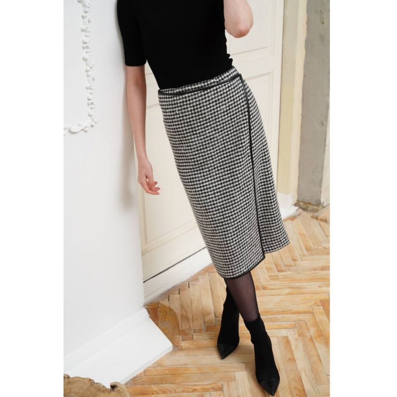 Wrap Pied De Poule Skirt image