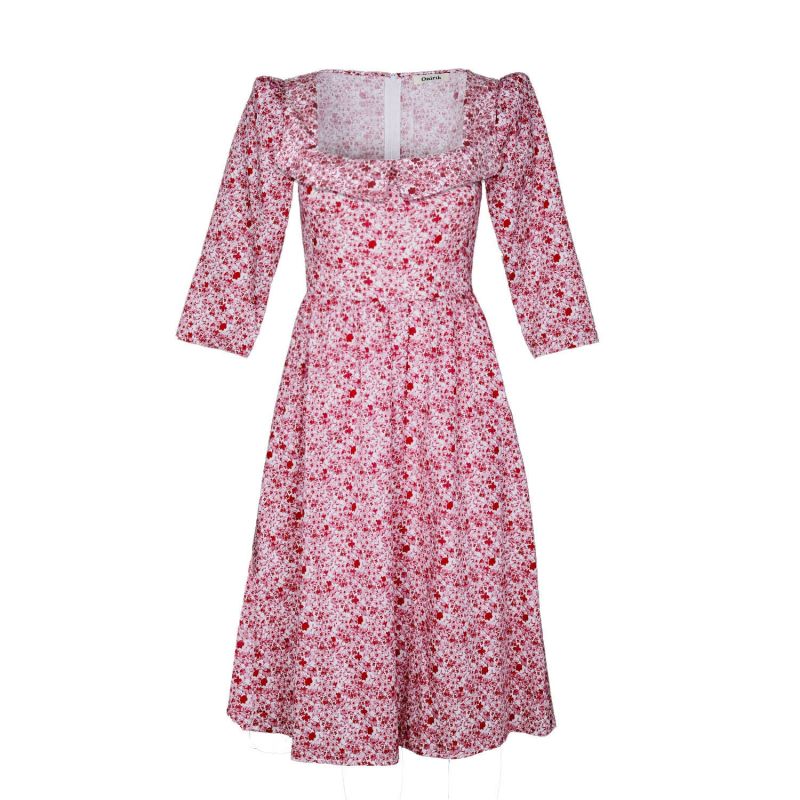 Marisol Dress In Pink & Milkly White Liberty Floral Cotton image