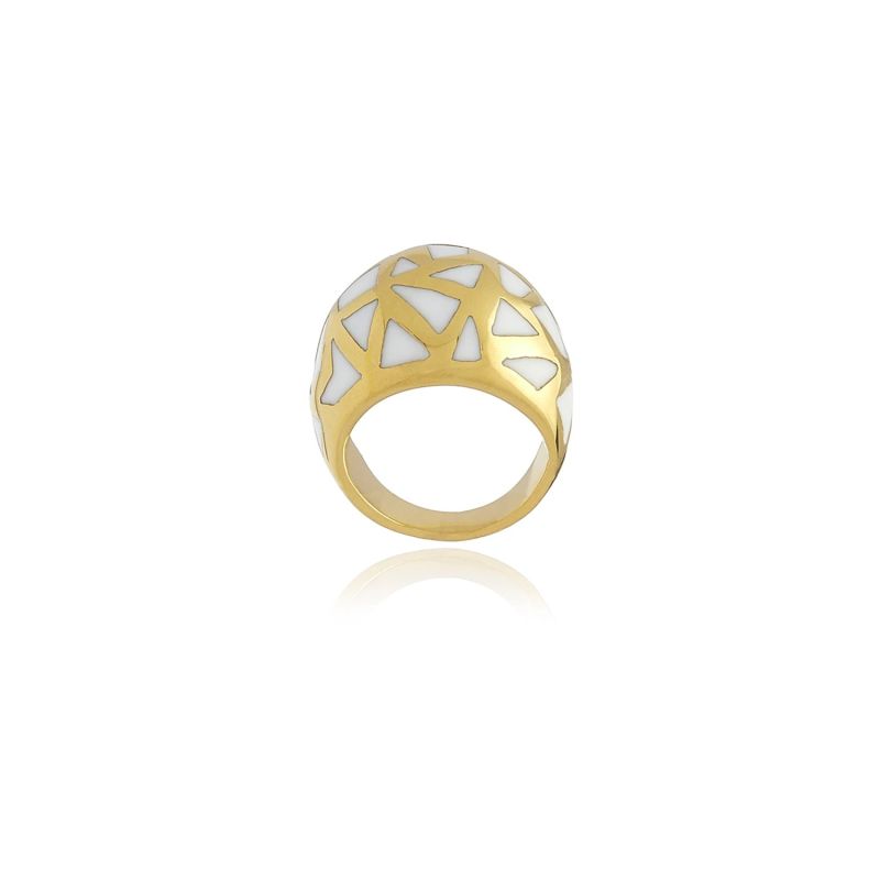 White Les Racines Ceramic Ring image