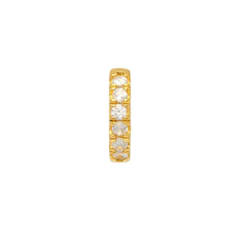 White Topaz Hoop Earring In Gold image