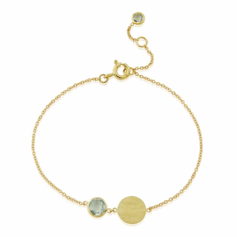 Bali 9Ct Gold March Birthstone Bracelet Blue Topaz image