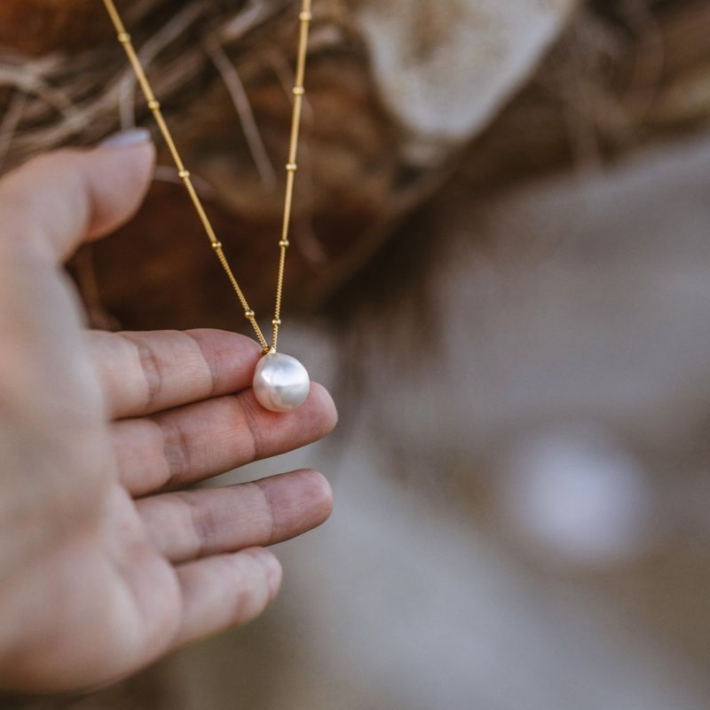 18K Gold Vermeil Baroque Pearl Necklace image