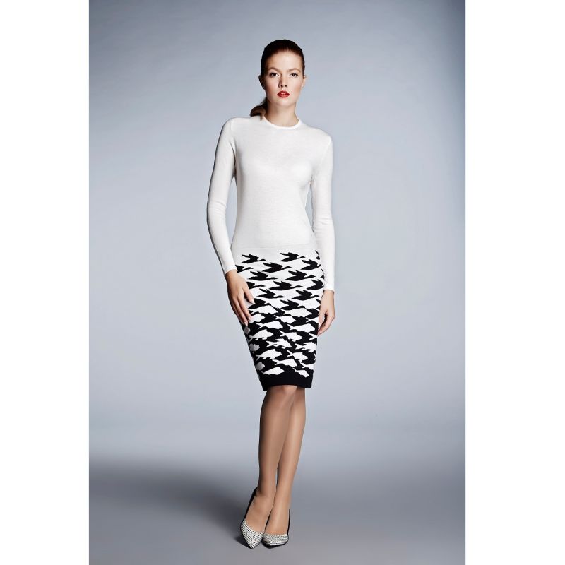 Sea & Sky Knitted Jacquard Dress In Ivory image