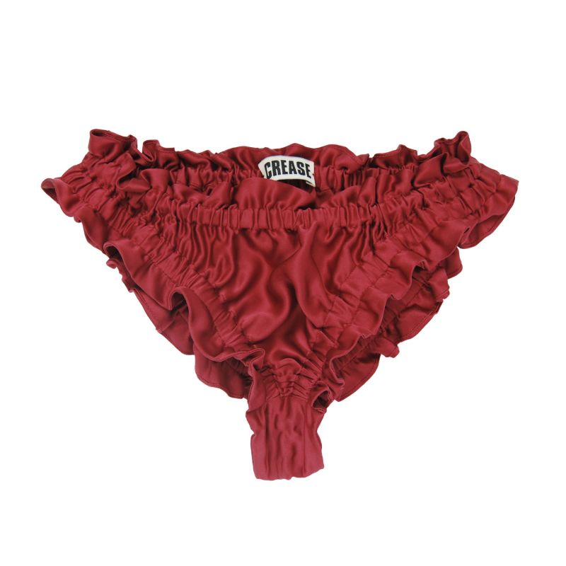 Silk Scalloped Panties - Red image