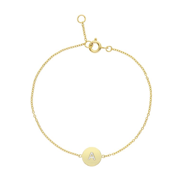 Westwick Yellow Gold Vermeil Disc Initial Bracelet image