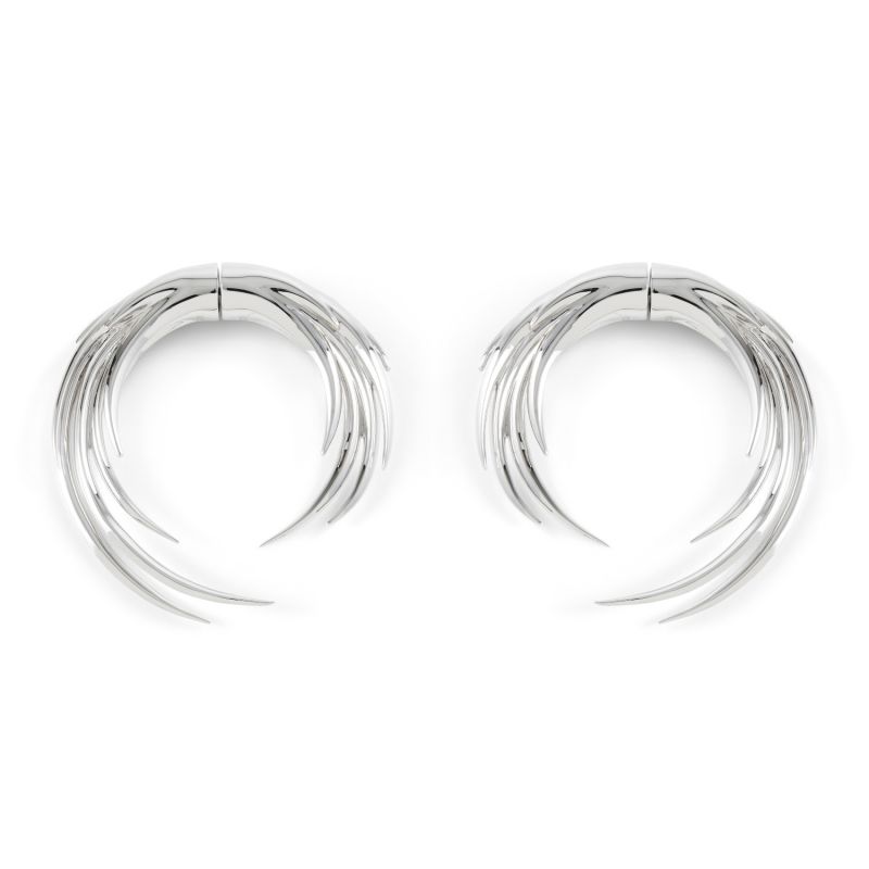 Flames Of Pyre Hoop Earrings Silver image