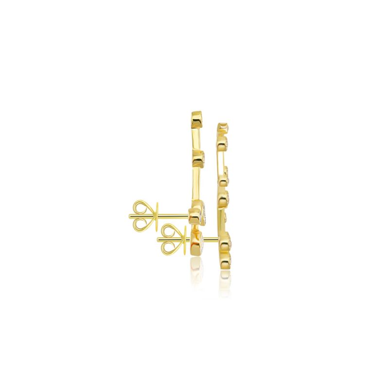 Gemini Zodiac Constellation Earing 18K Yellow Gold & Diamond image