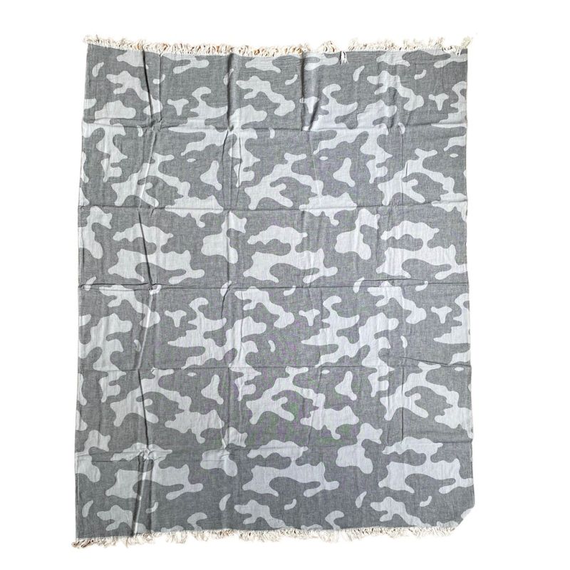 Large Camo Hammam Towel - Charcoal / Ecru image