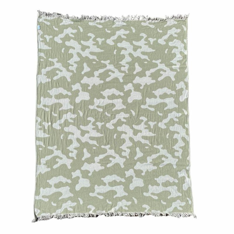 Large Camo Hammam Towel - Charcoal / Ecru image