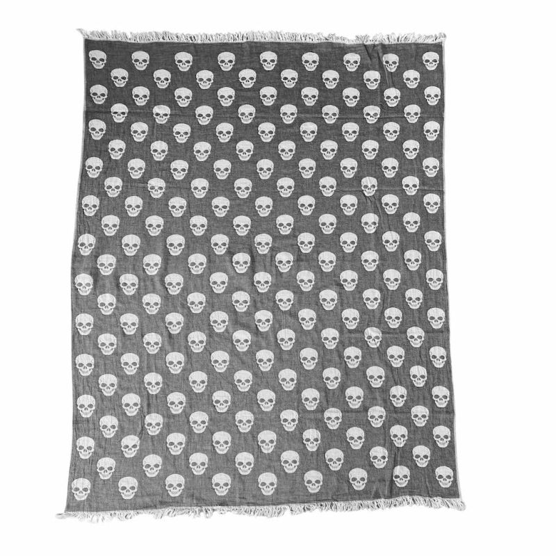 Large Skull Hammam Towel - Charcoal image