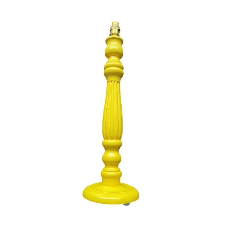 Yellow Turned Wood Painted Lamp Stand image