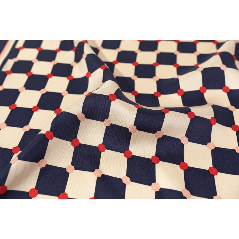 "Checkerboard" Silk  Bandana - Red White & Blue image