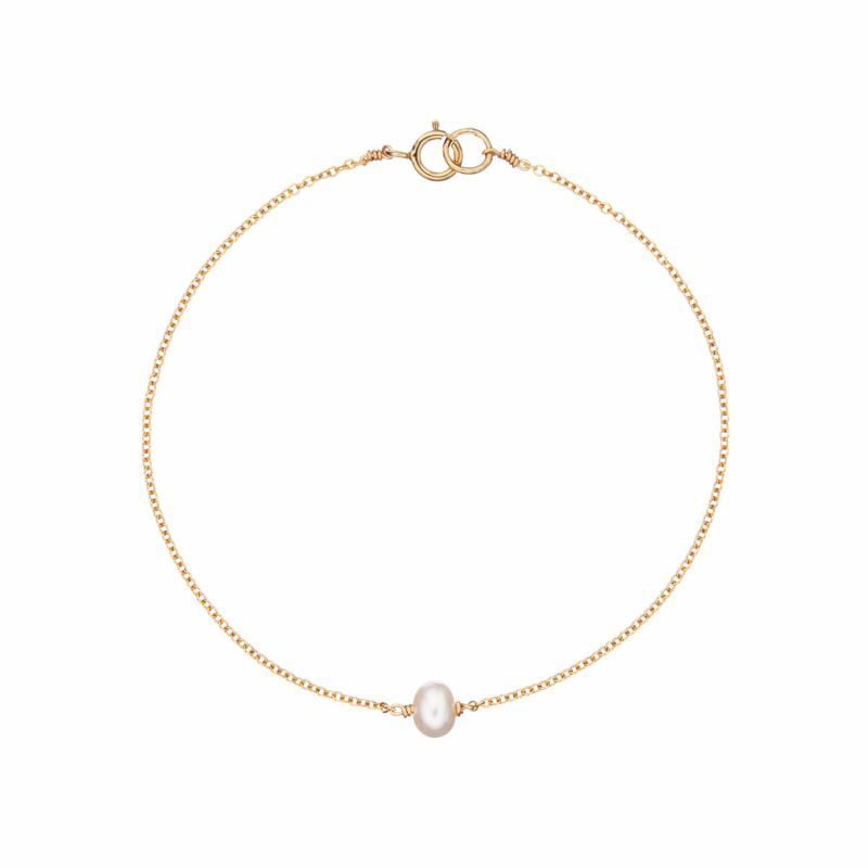 Gold Single Pearl Bracelet image