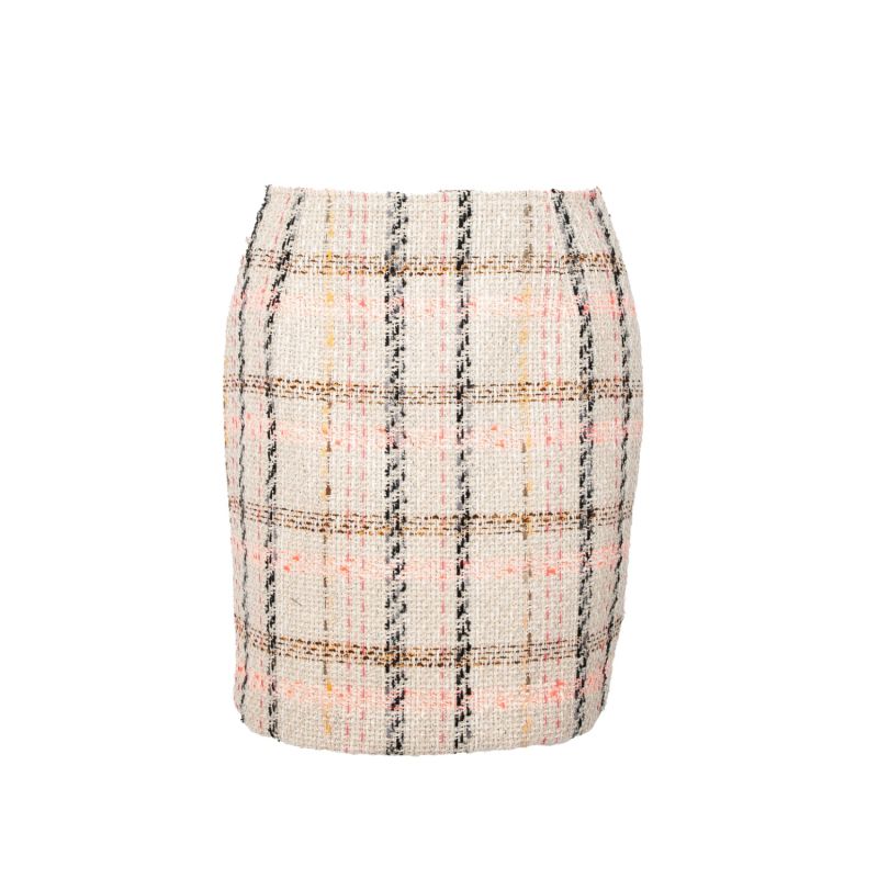 Creamy Pinky Wool Mini Skirt image