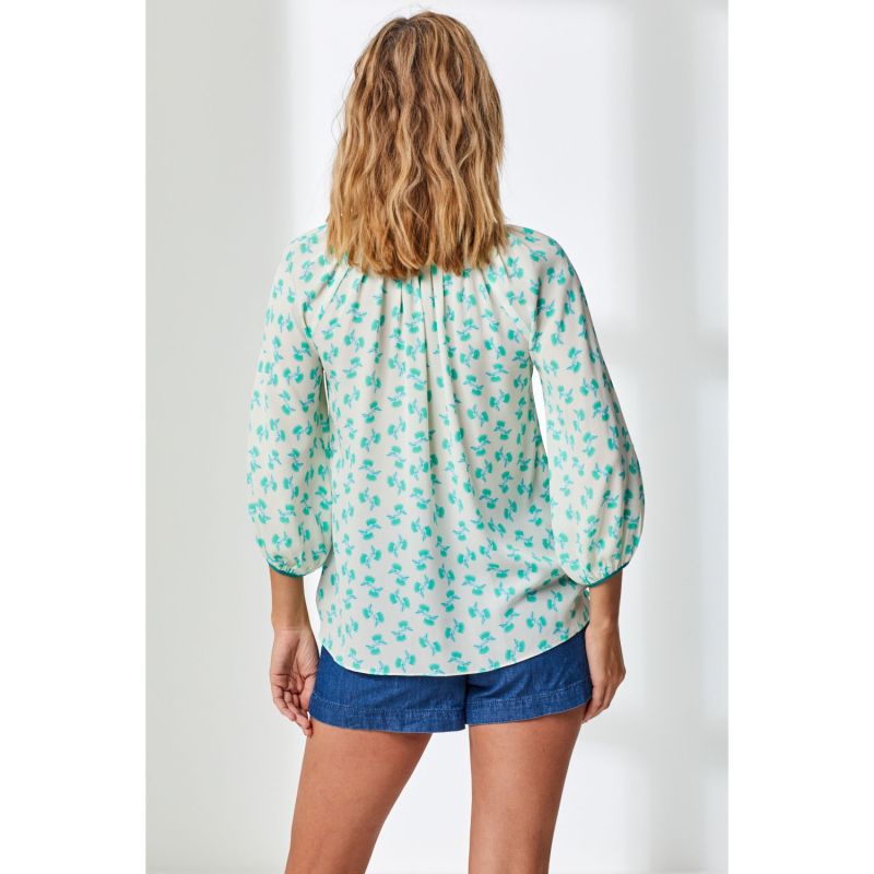 Hartford Top White & Turquoise Hiawatha Print image