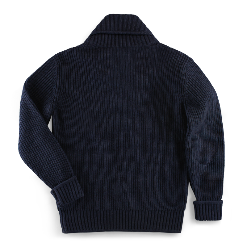 &Sons Port Shawl Collar Jumper Navy | &SONS Trading Co | Wolf & Badger