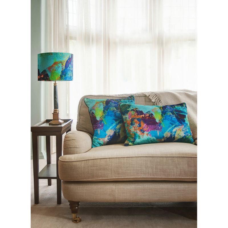 Azure Abstract Velvet Cushion image